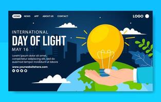 Day of Light Social Media Landing Page Cartoon Hand Drawn Templates Background Illustration vector