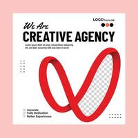 creativo márketing agencia bandera modelo vector