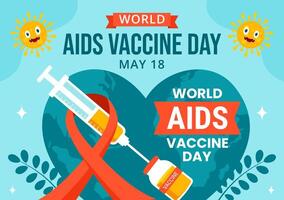 Aids Vaccine Day Social Media Background Flat Cartoon Hand Drawn Templates Illustration vector