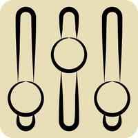 Icon Music Adjuster. related to Podcast symbol. hand drawn style. simple design editable. simple illustration vector
