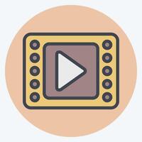 Icon Film. related to Podcast symbol. color mate style. simple design editable. simple illustration vector