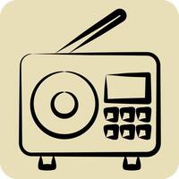 Icon Radio. related to Podcast symbol. hand drawn style. simple design editable. simple illustration vector