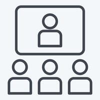 Icon Online Conference. related to Podcast symbol. line style. simple design editable. simple illustration vector