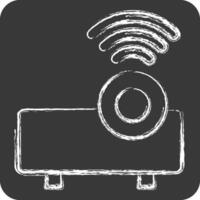 Icon Projector. related to Podcast symbol. chalk Style. simple design editable. simple illustration vector