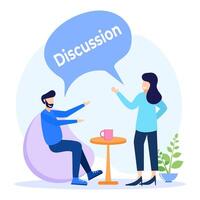 Illustration vector graphic cartoon character of discussion