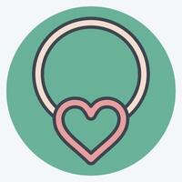 Icon Necklace. related to Ring symbol. color mate style. simple design editable. simple illustration vector