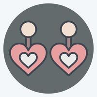 Icon Earrings. related to Ring symbol. color mate style. simple design editable. simple illustration vector