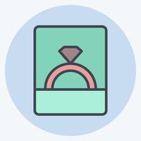 Icon Engagement Ring. related to Ring symbol. color mate style. simple design editable. simple illustration vector