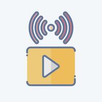 Icon Video Streaming. related to Podcast symbol. doodle style. simple design editable. simple illustration vector