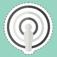 pegatina línea cortar podcast. relacionado a podcast símbolo. sencillo diseño editable. sencillo ilustración vector