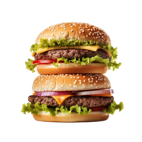 ai généré hamburgers isolé sur transparent Contexte png