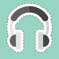 Sticker line cut Music. related to Podcast symbol. simple design editable. simple illustration vector