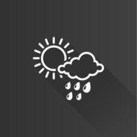 Rainy flat color icon long shadow vector illustration