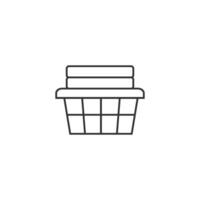 Clothes basket icon in thin outline style vector