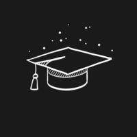 Graduation hat doodle sketch illustration vector