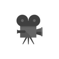 Movie camera icon in flat color style. Technology entertainment recording cinema film vintage vector