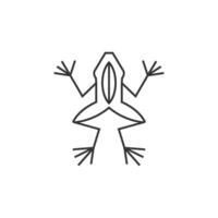 Lab frog icon in thin outline style vector