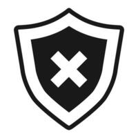 Black and white icon shield vector