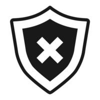 Black and white icon shield vector