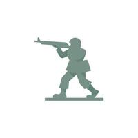 Toy soldier icon in flat color style. Kids children playing war games vector