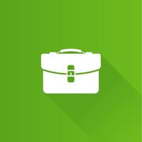 Briefcase flat color icon long shadow vector illustration