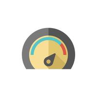 Dashboard icon in flat color style. Control panel, odometer, speedometer vector