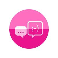 Chatting icon in flat color circle style. Text bubbles communication business talking people vector