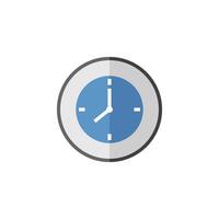 Clock icon in flat color style. Alarm waking wall time deadline vector