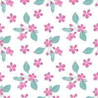 Cherry blossom branch with hand drawn sakura flower. Sakura pattern. vector