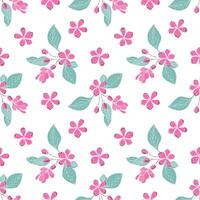 Cherry blossom branch with hand drawn sakura flower. Sakura pattern. vector