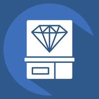 icono diamante 2. relacionado a anillo símbolo. largo sombra estilo. sencillo diseño editable. sencillo ilustración vector
