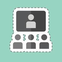 Sticker line cut Online Conference. related to Podcast symbol. simple design editable. simple illustration vector