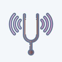 Icon Tuning Fork. related to Podcast symbol. doodle style. simple design editable. simple illustration vector