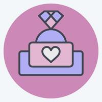 Icon Engagement Ring 2. related to Ring symbol. color mate style. simple design editable. simple illustration vector