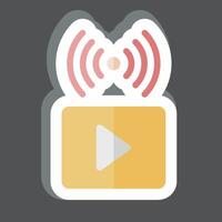 Sticker Video Streaming. related to Podcast symbol. simple design editable. simple illustration vector