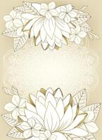 Luxury Mandala background with golden lotus outline. Background for greeting cards, etc. vector