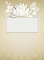 Luxury background with gold outline. Mandala and gold lotus. Background for greeting cards, etc. vector