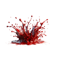 ai generiert Blut spritzt mit Tröpfchen. png transparent Hintergrund