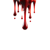 AI generated Blood Dripping Meltdown and Splash with Droplets. PNG Transparent Background