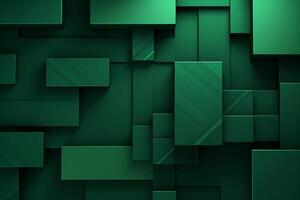 AI generated Abstract green geometric shapes background. AI generated. photo