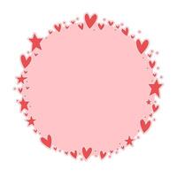 Circle frame formed by hearts. Valentine's Day background. Circular love background with hearts. vector