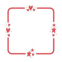 Frame with hearts. Valentine's Day rounded square background with heart icons. Love and romance. vector