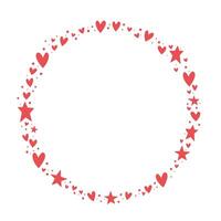 Circle frame formed by hearts. Valentine's Day background. Circular love background with hearts. vector