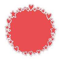 Circle frame formed by hearts. Valentine's Day background. Circular love background with hearts. vector