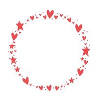 Circle frame formed by hearts. Valentine's Day background. Circular love background with hearts. vector