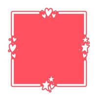 Frame with hearts. Valentine's Day rounded square background with heart icons. Love and romance. vector