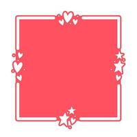 Frame with hearts. Valentine's Day rounded square background with heart icons. Love and romance. vector