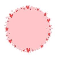 Circle frame formed by hearts. Valentine's Day background. Circular love background with hearts. vector