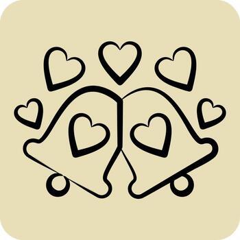 Icon Wedding Bells. related to Ring symbol. hand drawn style. simple design editable. simple illustration vector