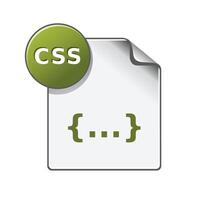 css archivo formato icono en color. computadora web página estilo vector